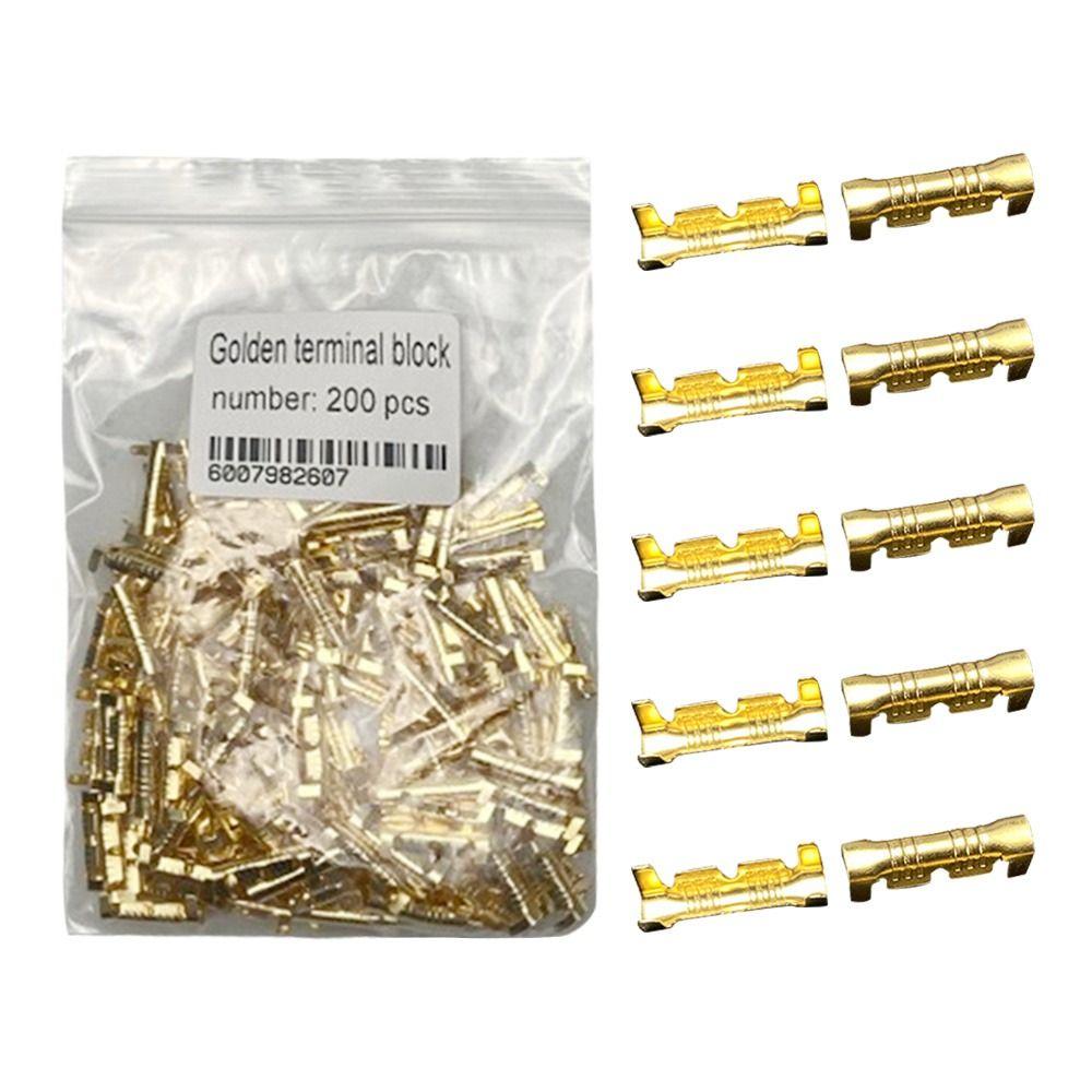 50/100/200 шт. Золотистые клеммы для обжима проводов жгута проводов, холодные вставки, холодные клеммные соединители