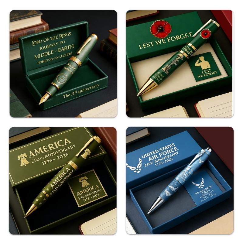 Metal Gel Pen Honoring Americans 250th Anniversary Comfortable Grip Pen for Office and Collection