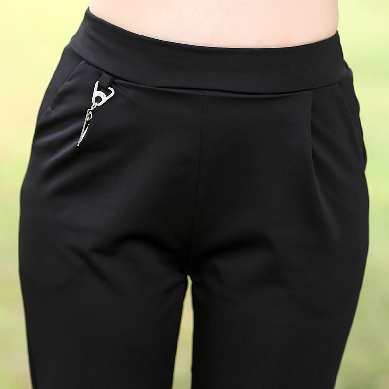 Женские укороченные брюки прямого кроя с высокой талией