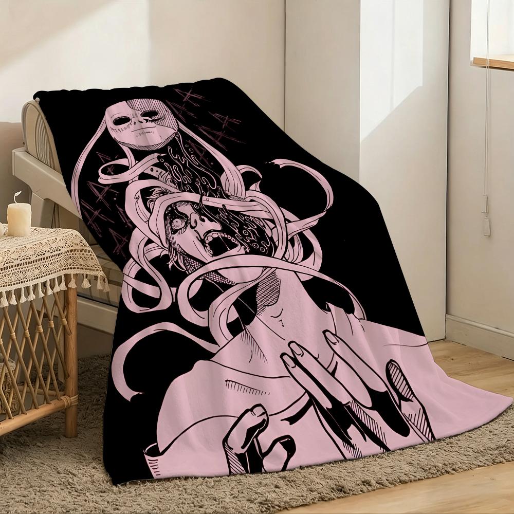 Thriller Game Ssally Face Throw Lightweight 240G Flannel Blanket Soft Skinfriendly For Summer Cooling