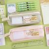 High-Value Transparent Fabric Pencil Case for Girls Large-Capacity Ins Simple Japanese Style Primary Secondary School Students