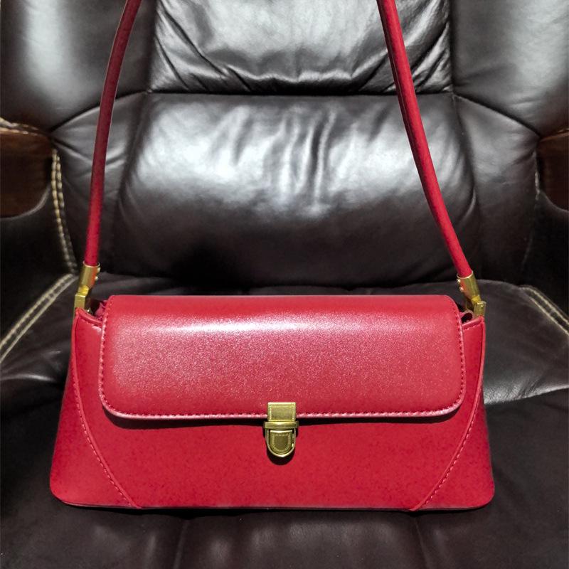 Сумка-багет в стиле ретро 2025 года для ношения под мышкой: Универсальная высококлассная наплечная сумка-коробка