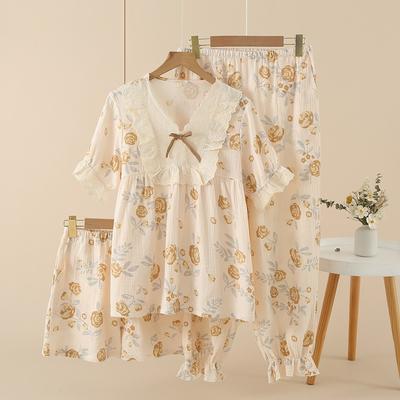 Женский комплект из двух предметов: топ с круглым вырезом и длинными рукавами, брюки на резинке, пижамный комплект, костюм для отдыха