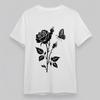 Women's Plus Size Trend Comfortable Classic T-Shirt Rose Butterfly Graphic Tee