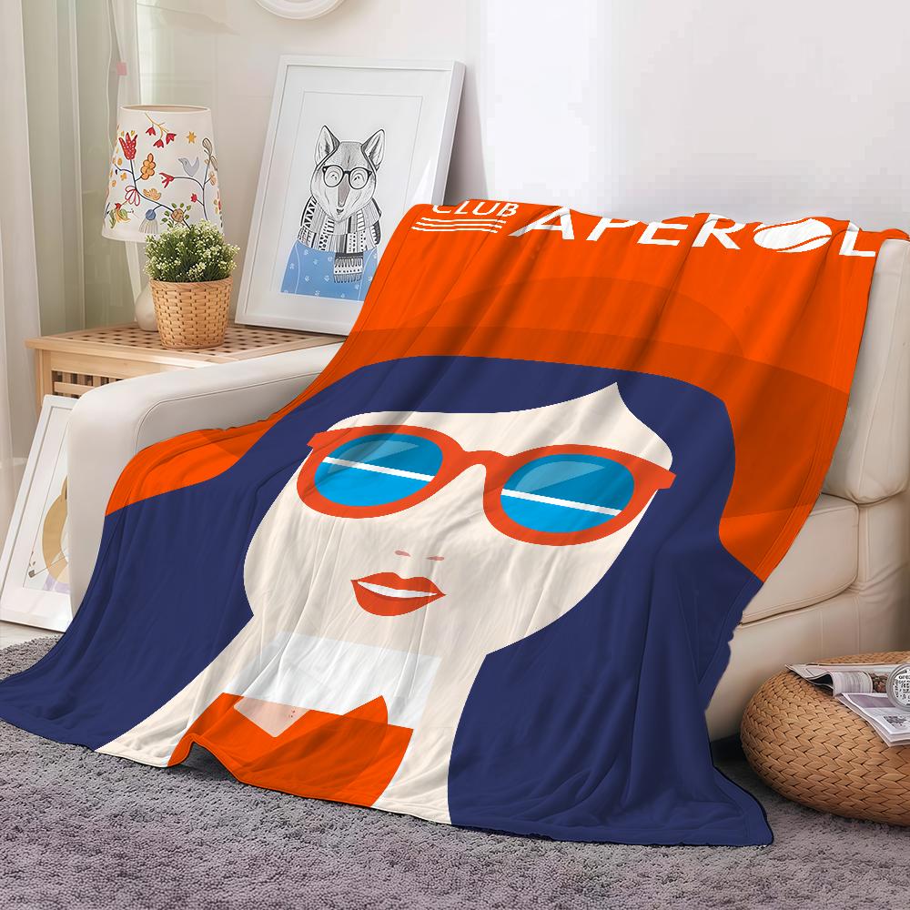 Aperols Spritz Flannel Blanket Warm And Soft Suitable For Bedroom Living Room Sofa Bed Office Travel Camping