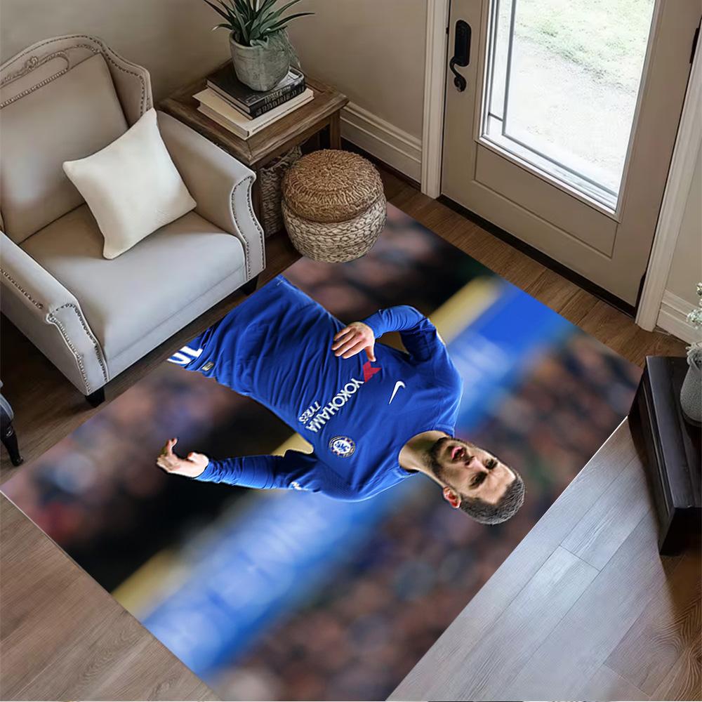 Eden Hazard Chelsea Fc Area Rug Design for Study room Entryway Dining Room Hallway Anti-slip Rug Anime Office Decor Perfect Gift for Women/Men