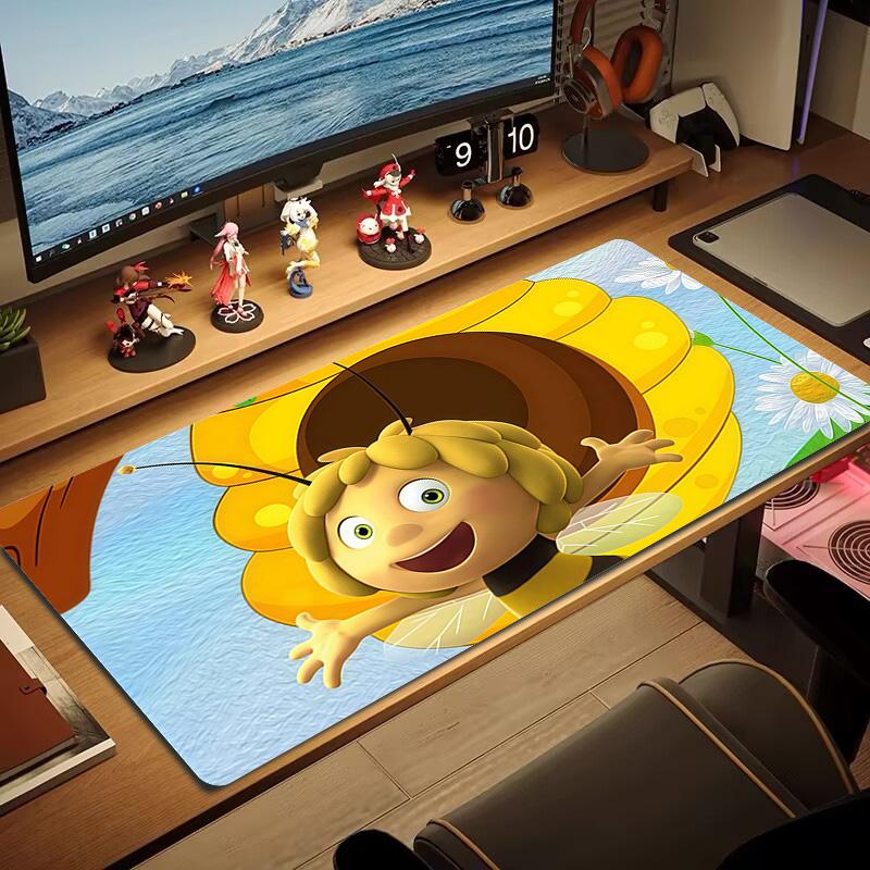 Maya the Bee Print Cushion Non-slip Laptop Tablet Big Mousepad XXL Mat Mini PC Playmat With Lock edge