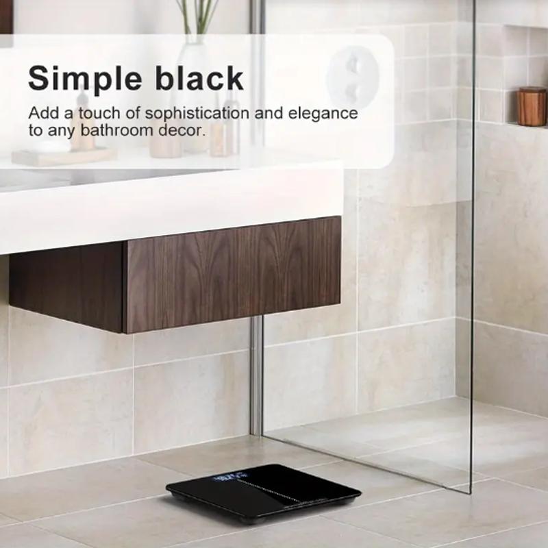 Многофункциональные квадратные весы для взвешивания, цифровые весы для ванной комнаты, высокоточные весы для взвешивания с подсветкой, светодиодный дисплей, круглый угол