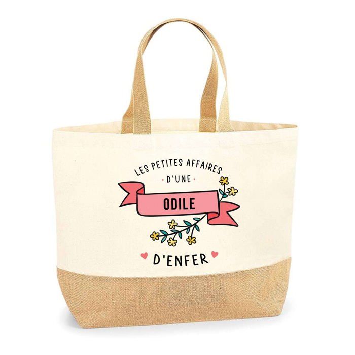 Tote bag - PLANETEE - Les affaires d'une Odile d'enfer - Jute naturel - Impression France - Grand format
