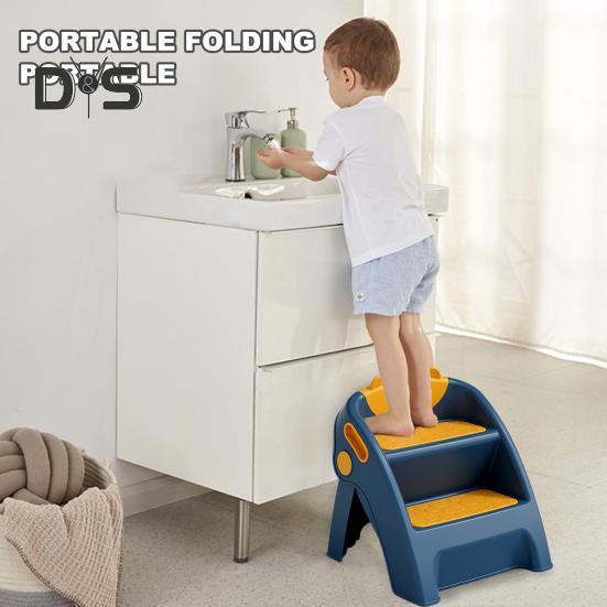 Детская складная лестница-стремянка для ванной комнаты, приучение к горшку, противоскользящая, безопасность малышей, 2 шага, установка-подставка для ног для горшка для детей, способствующая независимости