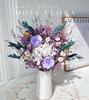 Eternal Rose & Eucalyptus Dried Flower Bouquet - Home Decor with Hydrangea, Baby's Breath & Crystal Grass