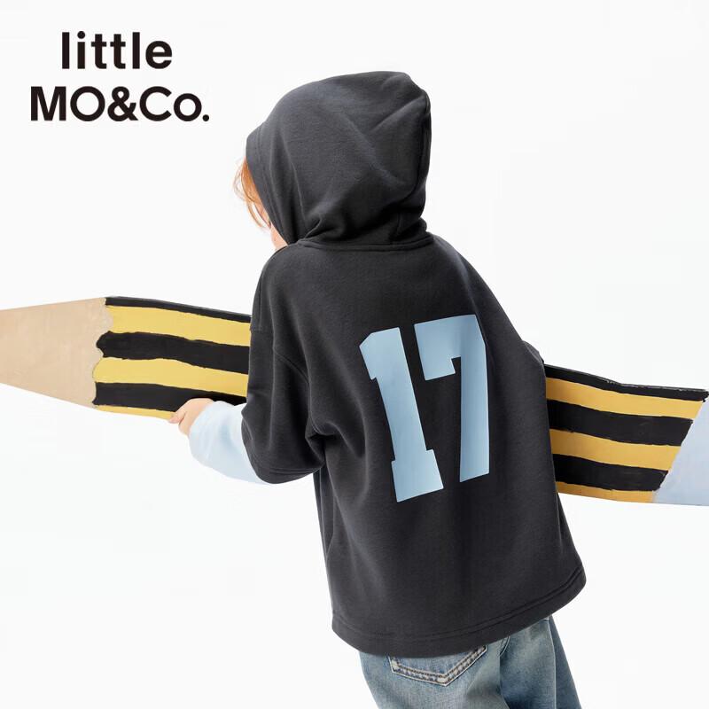 Little MO&Co. Kids' Faux-Layered Number Graphic Hooded Sweatshirt