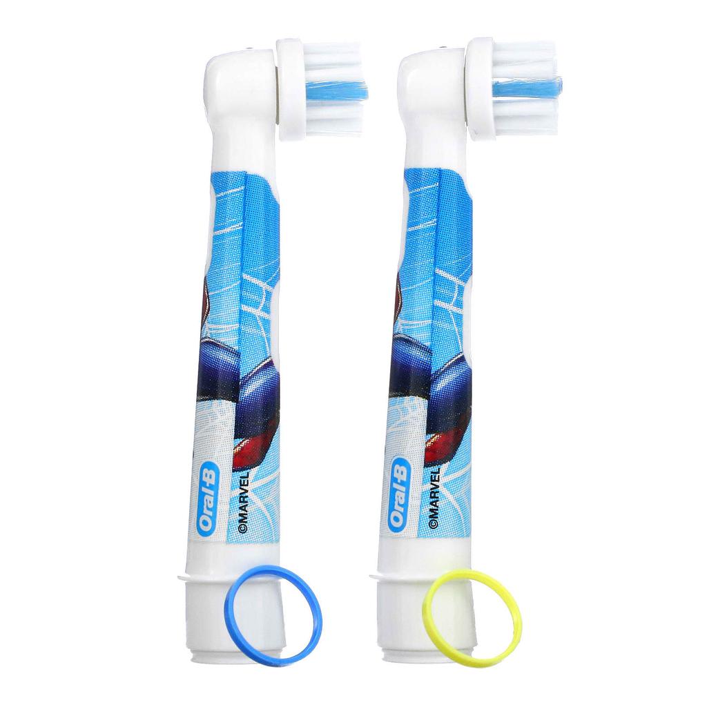 Oral-B, сменные насадки, сверхмягкие, для возраста 3+, Человек-паук, 2 шт. в упаковке