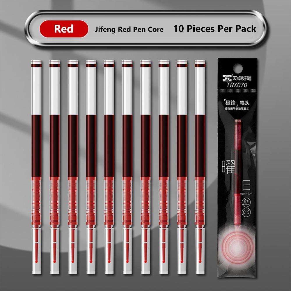 Durable Black/Red Ink Gel Pen 0.5mm Tip Press Type Sign Pen Quick Drying Ballpoint Pen Back To School Gift