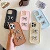 Чехол для телефона корейского цвета с 3D-бантом для iPhone 16, 15, 14, 13 Pro Max, с портом зарядки, с функцией push-pull, пылезащитный, мягкий силиконовый чехол