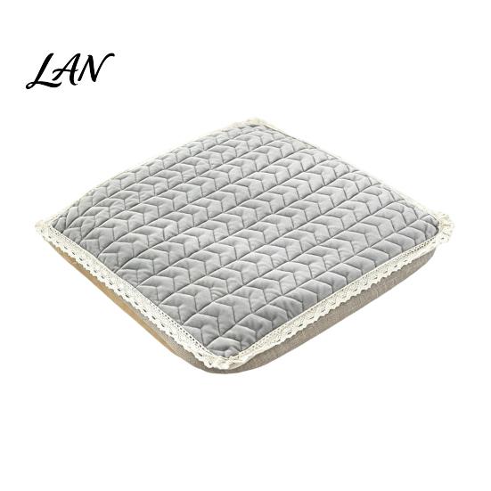 Soft Plush Seat Cushion Chair Pad with Ties, Non Slip Lace Trim, Thickened for Kitchen Stools 16 x Inch Washable Dining Office Pads Leisure Chairs