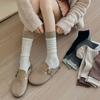 4 пары новых женских носков в стиле ретро, повседневные, дышащие, простые, однотонные, для девочек, носки для школы, удобные, длинные, женские, модные, теплые