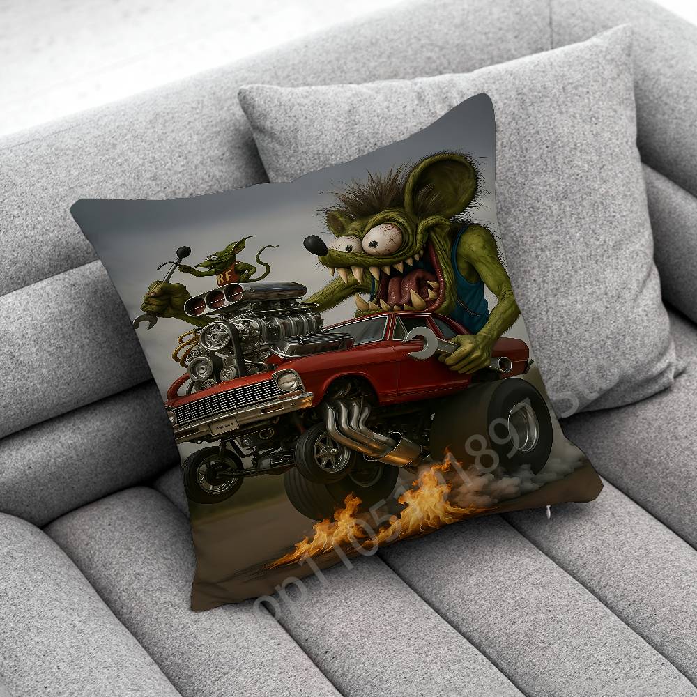 Наволочка для декоративной подушки Rat F-Fink для 30x30см 40x40см 45x45см 50x50см 55x55см Квадратная наволочка-чехол для диванной подушки