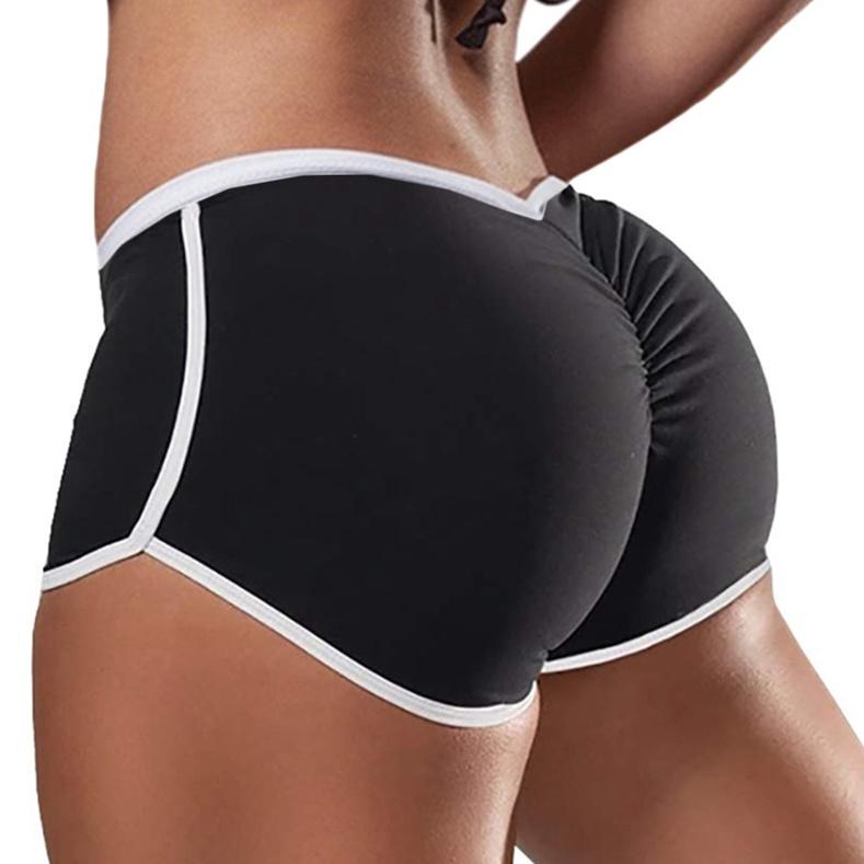 Summer Sexy Solid Color Low Waist Sports Running Hip Shorts
