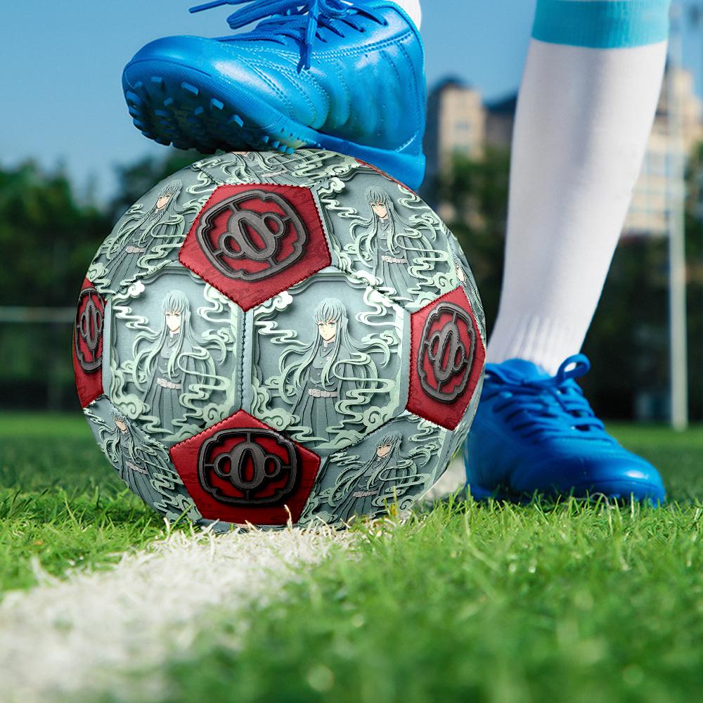 1pc Demon Slayer Kimetsu no Yaiba Football Soccer Ball Size 5 Indoor Soccer Ball Fashion Colorful Backyard Game -Great For Sports Fans Gift HE12