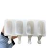 Silicone Ice  Juice Popsicle Maker 4 Cell Mould Lolly Mould Tray Pan Kitchen Tools Non Stick Ice Freezer For Kids Baby Children