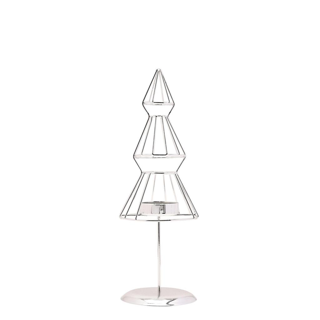 Wire Christmas Tree Shaped Tealight Holder - 24cm