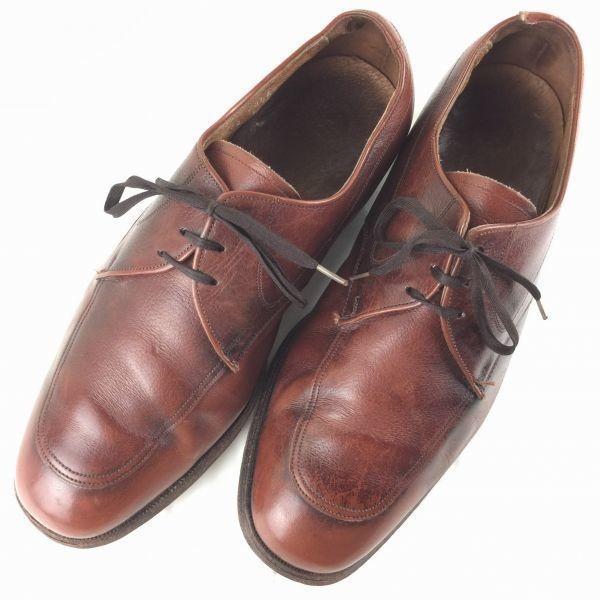 Винтажные деловые туфли FLORSHEIM 80-90-х годов, кожаные, с U-образным мысом, на подошве Goodyear Welt, коричневые, широкие 9.5 5E 27.5(ИСПОЛЬЗОВАЛ)