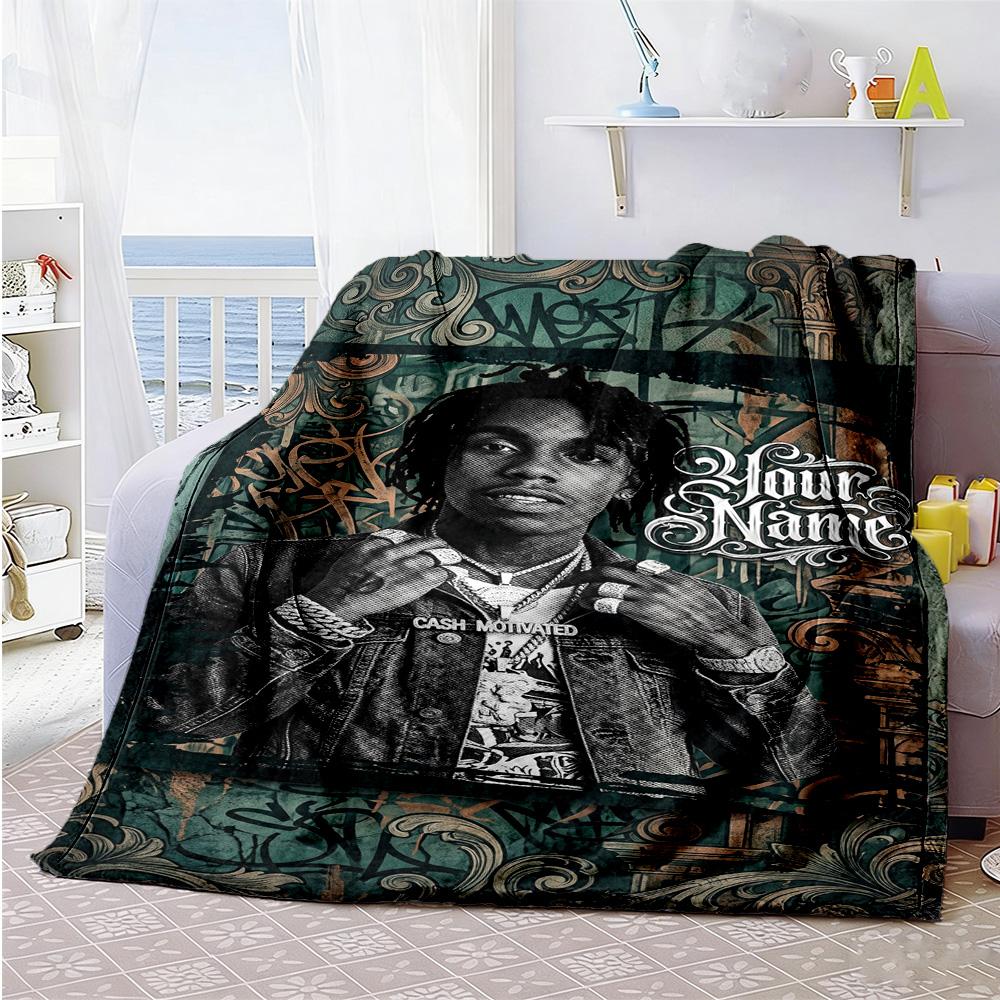 Lamin Yamal Personalized Name Blanket Throw Customizable Blanket Soft Cozy Great For Bed Office Nap Livingroom Allseason Use
