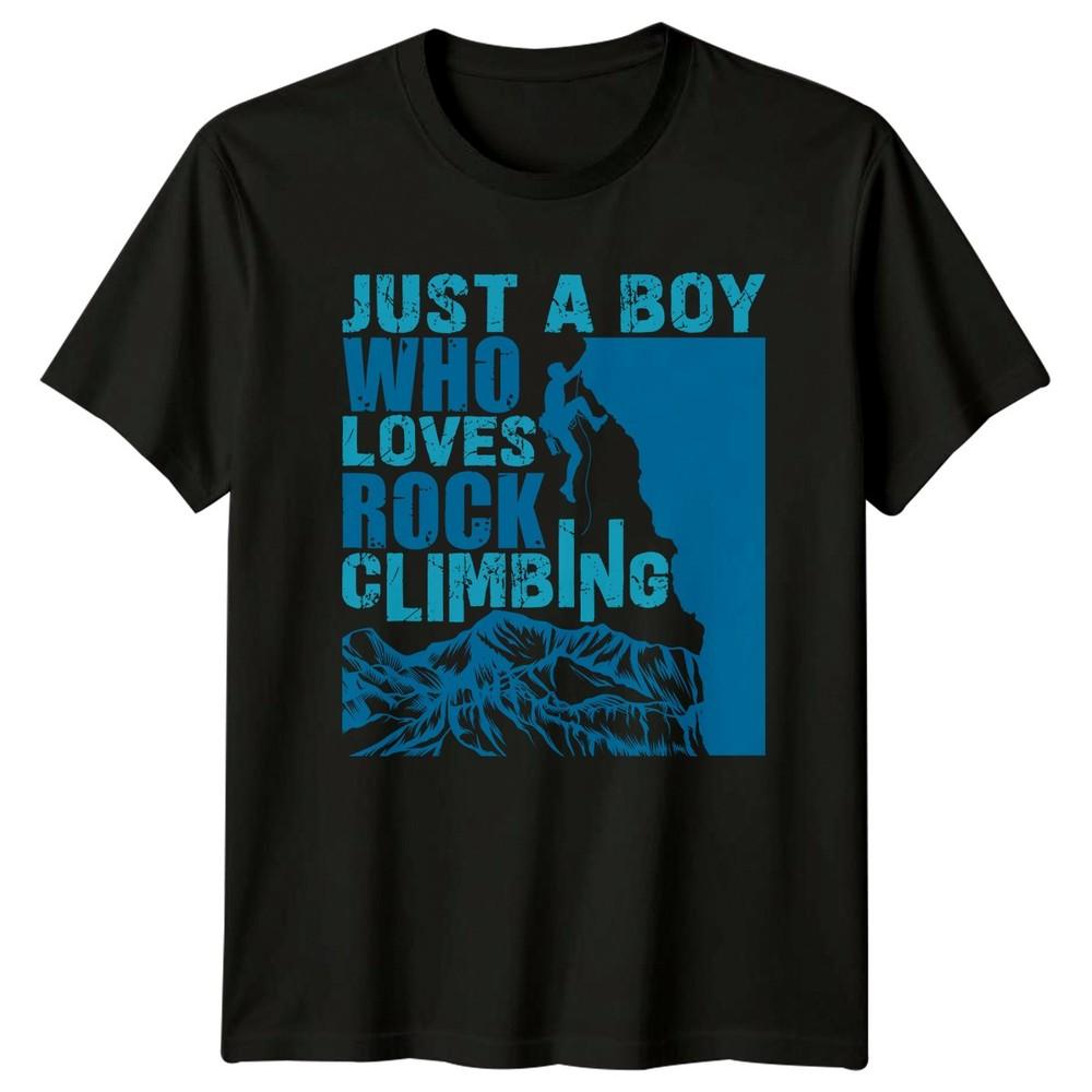 Just A Boy Who Loves Unisexs TShirt Rock Climbing Gift For Him