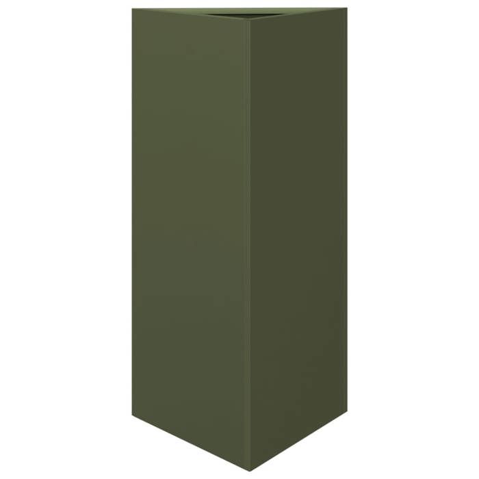 VidaXL Jardinière vert olive triangulaire 40x34,5x70 cm acier 851163