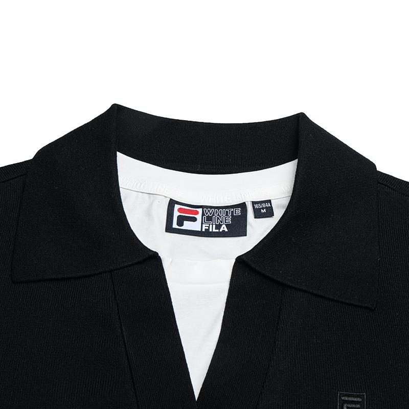 Fila Белый Модный Классический Ретро Повседневный Комплект из Двух Предметов с Коротким Рукавом Вязаный Топ Женские топы F11W633403FBK