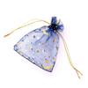50pcs/lot Star Moon Organza Jewelry Bags Tulle Sheer Sachets Drawstring Gift Bag Wedding Party Favor Pouches Jewelry Organizer