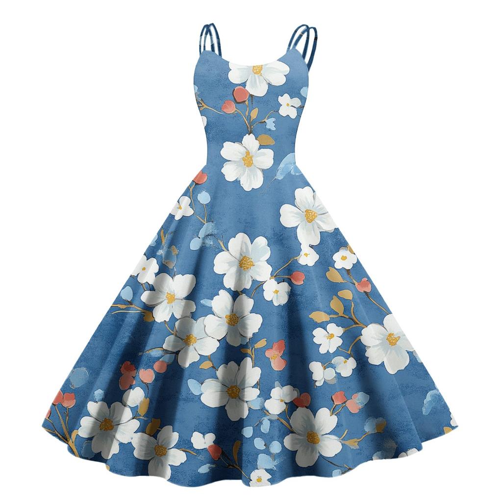 Женское сексуальное платье с открытыми плечами в стиле панк-винтаж с цветочным принтом