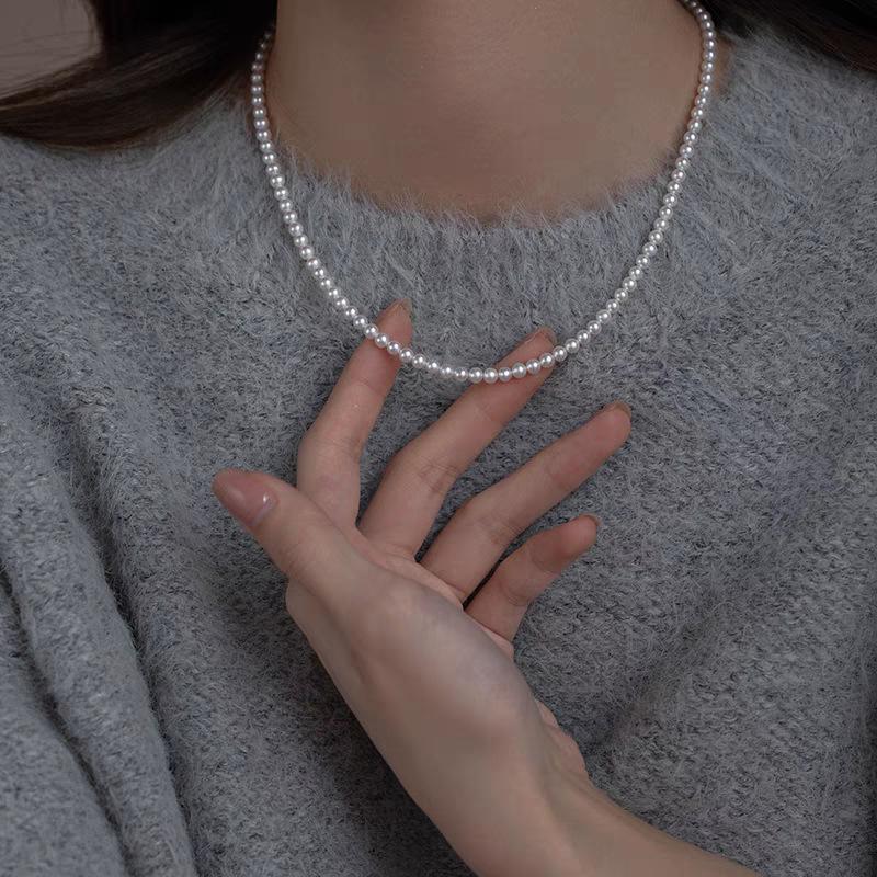 Strong Light Freshwater for Baby Pearl Necklace Women's Luxury High-End Collarbone Chain Internet-Famous Elegant All-Match