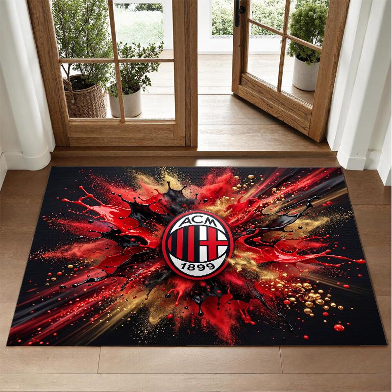 Ковер из хрустального велюра в дизайне AC Milan, мягкий декоративный коврик для прихожей спальни