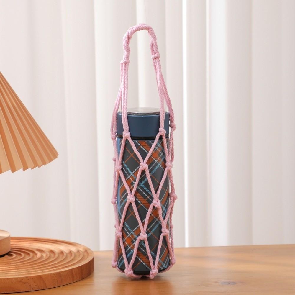 Foldable Bottle Mugs Storage Bag Woven Net Portable Cups Holder Coffee Cup Mesh Bag  Beach