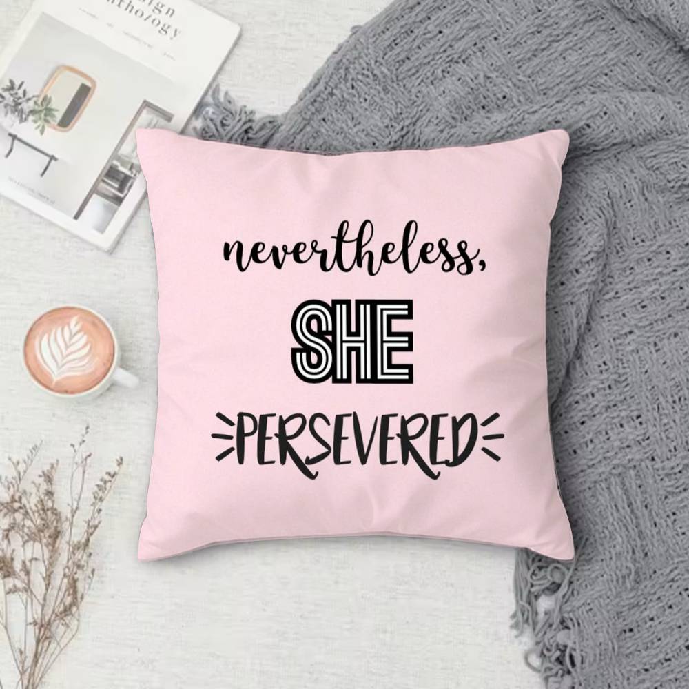 Girl Power Double-Sided Printed Square Pillow Cover Decorative Cushion Cover For Sofa Bedroom Bedside