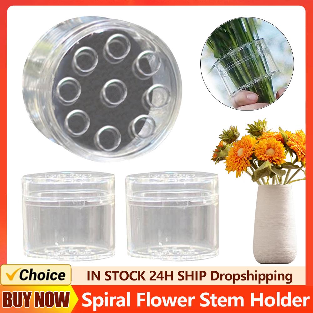 1/2 Pcs Spiral Stem Holder Plastic Bouquet Floral Arranger DIY Bouquet Twister Flower Arrangement Holder Transparent