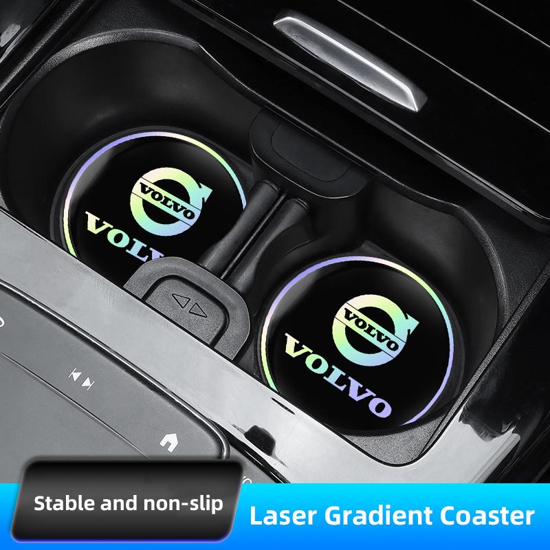 2Pcs Car Water Cup Mat Auto Interior Storage Pad Accessories For Volvo Xc60 Xc90 V40 V60 S60 V50 V90 S80 C40 XC40 V70 XC70 C30