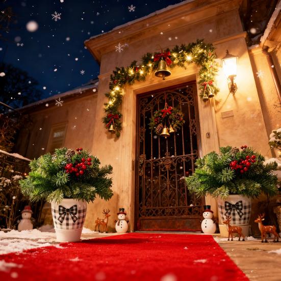 18-дюймовый светящийся искусственный рождественский наполнитель для урны, предварительно освещенная рождественская сосна с шишками, красными ягодами, маленькая рождественская елка со штативом-подставкой