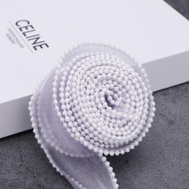 Лента из жемчужной ткани с хвостом рыбы шириной 4 см для украшения цветов и коробок для тортов своими руками