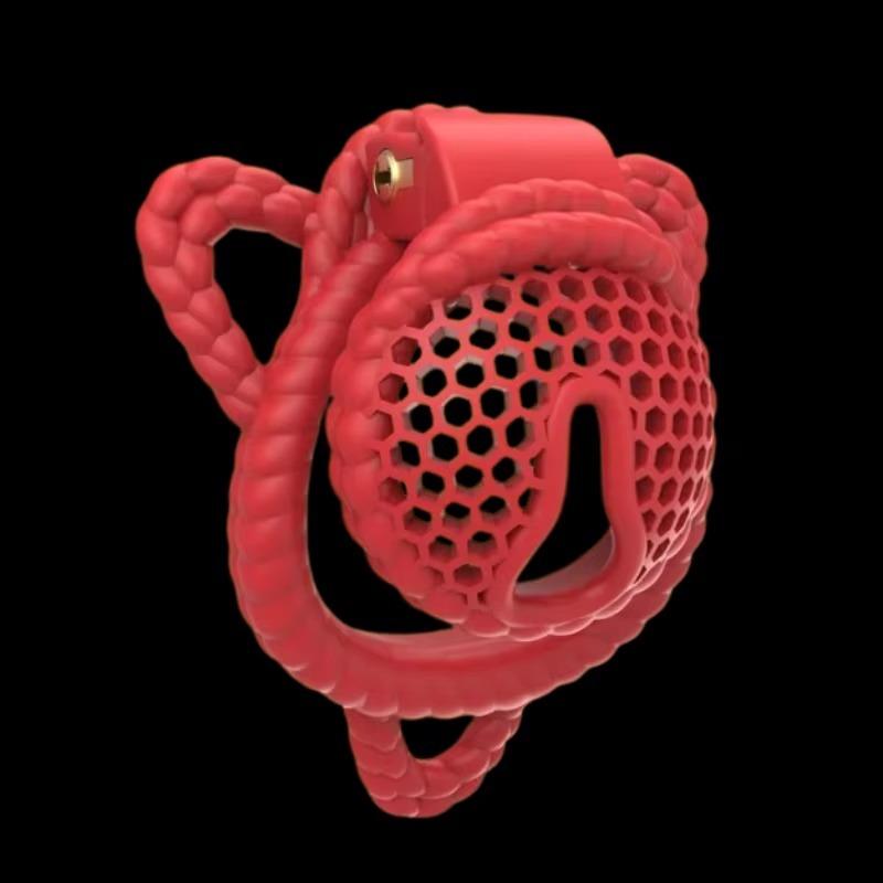 3D Printed Cat Ear Hemp Rope Honeycomb Chastity Cage Adult Sexual Toy Men's Penis Lock Fun Wearing CB Urethra Lock