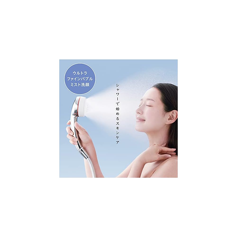 SANEI Mithos Mist Shower Head, Ultra Fine Bubble Generating, Water Flow Switching, Skin Care, Water