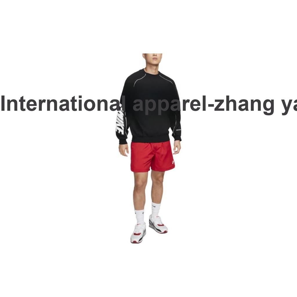 Nike Толстовка свободного кроя с круглым вырезом и длинными рукавами с буквенным принтом, мужская толстовка черного цвета FB7261-010