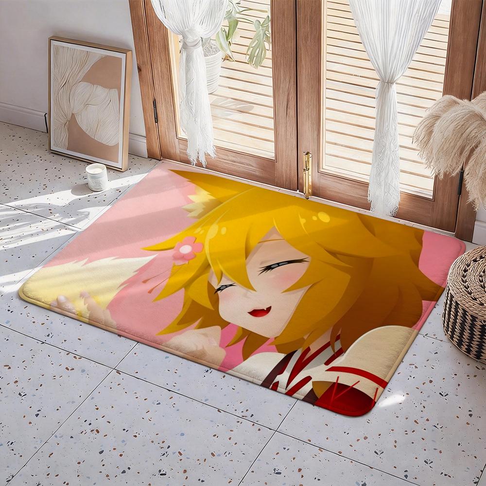 Anime T The Helpful Fox Senko san Floor Mat Eco Flannel Doormat Non Slip Odorless Indoor Floor Rug Soft Short Plush Home Mat
