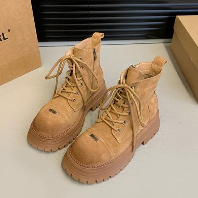 Ботильоны на платформе для снега женские зимние замшевые повседневные кроссовки брендовая обувь 2025 года трендовая спортивная обувь для бега модные ботинки на шнуровке женские