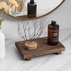 1/2pc Retro Wooden Bathroom Tray Vanity Hands Soap Scented Candle Storage Holder Kitchen Seasoning Tray For Bath Home Decoration