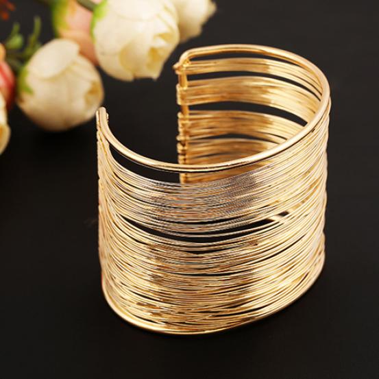 Fashion Women's Metal Multilayer Strings Wristband Bangle Cuff Jewelry Bracelet ARI