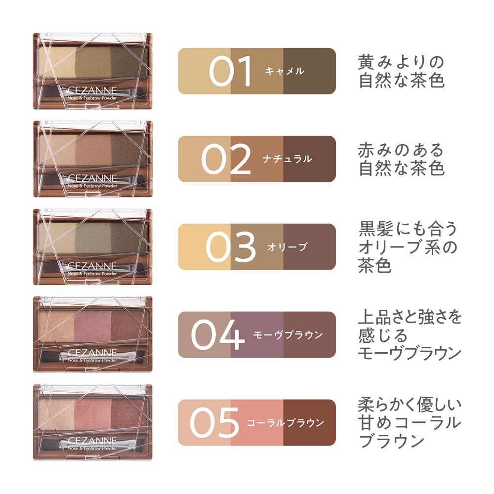 Пудра для бровей и носа Cezanne Nose & Eyebrow Powder 02 Natural 3g Пудра для бровей с тенями для носа 02 Natural 3g (х 1)