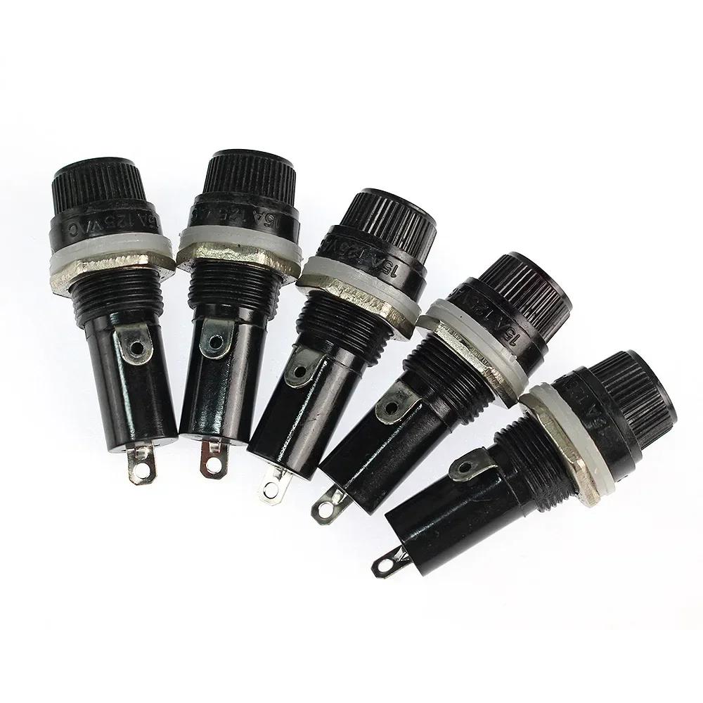 5PCS 5x20MM 6x30MM Glass Fuse Holders 5*20 6*30 Insurance Tube Socket Fuse Holder for insurance Panel Mount Fuse Holder